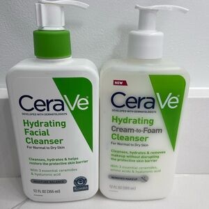 CeraVe: Hydrating Facial Cleanser & Hydrating Cream-Rodin Cleanser